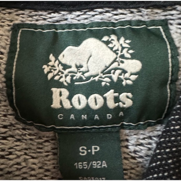 ROOTS Dark Grey Men’s Small Salt & Pepper 2 Piece Jogging Suit Hoodie Sweatpants - Picture 9 of 13